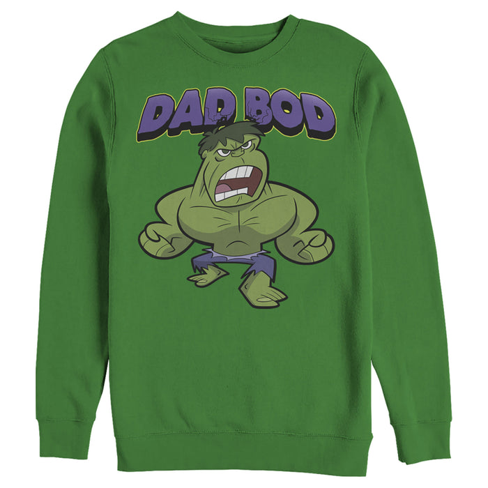 fifth sun Men's Marvel Dad Bod Cartoon Hulk Sweatshirt