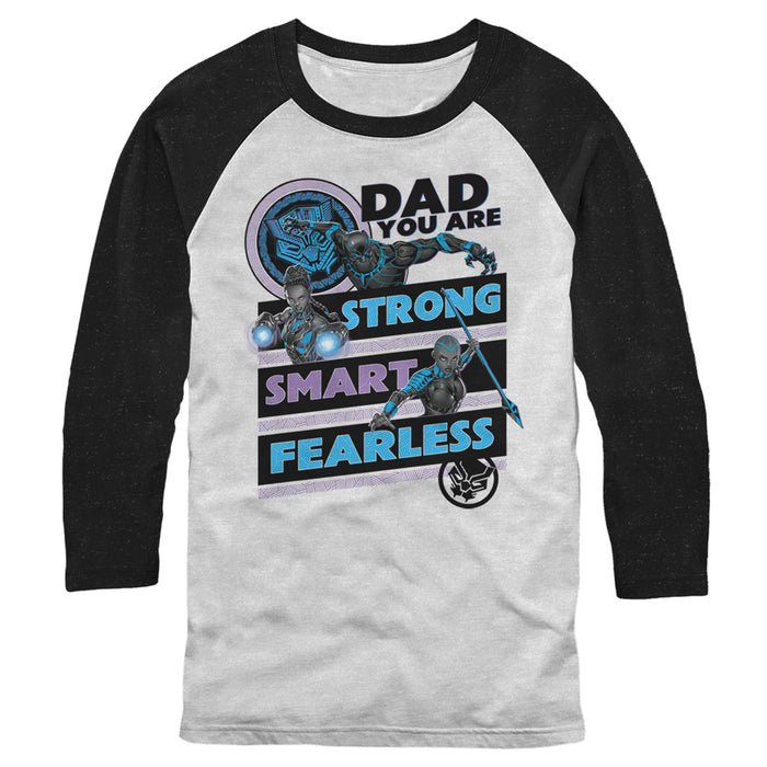 fifth sun Men's Marvel Dad You are Strong Smart Fearless Baseball Tee
