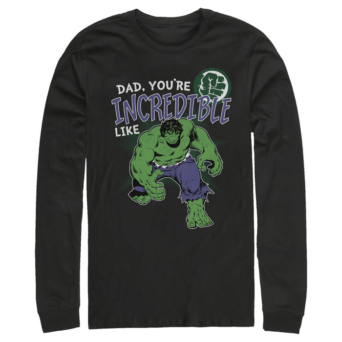 fifth sun Men's Marvel Dad You're Incredible Like the Hulk Long Sleeve Shirt