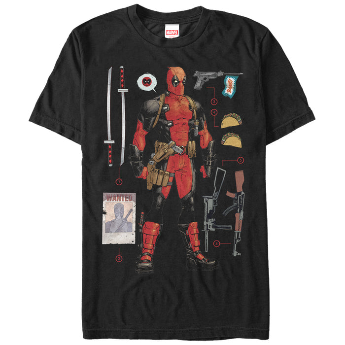 fifth sun Men's Marvel Deadpool Accessories T-Shirt