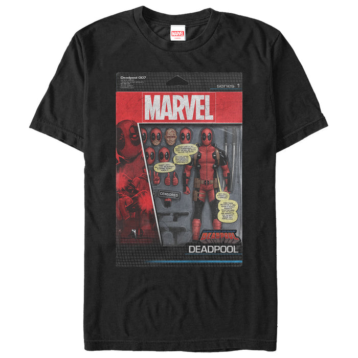 fifth sun Men's Marvel Deadpool Action Figure T-Shirt