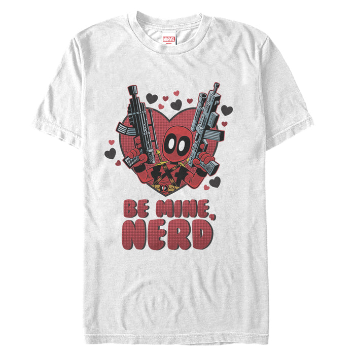 fifth sun Men's Marvel Deadpool Be Mine Nerd T-Shirt