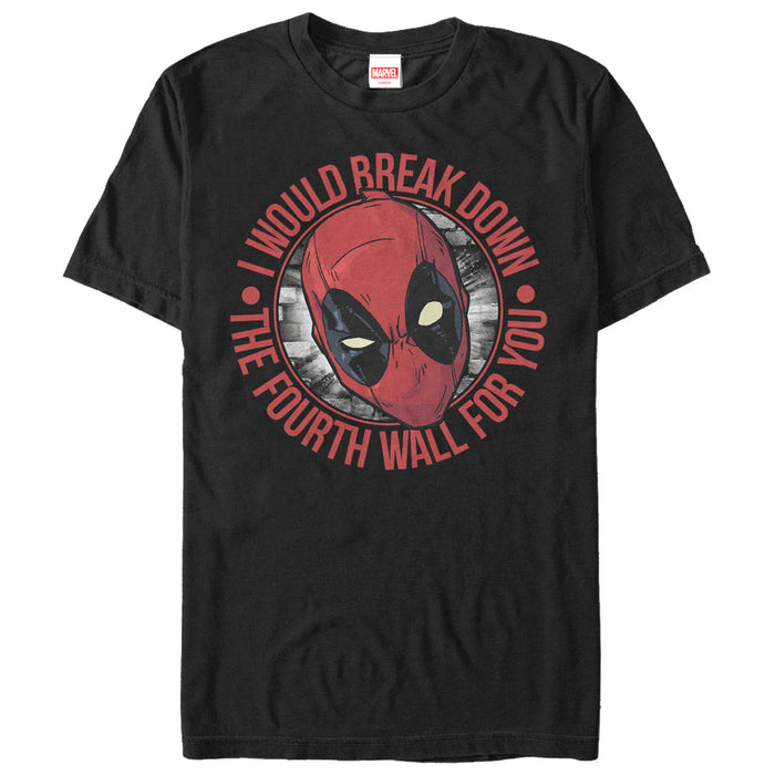 fifth sun Men's Marvel Deadpool Break the Fourth Wall for You T-Shirt