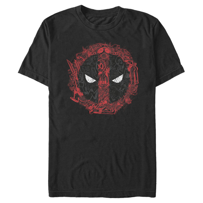 fifth sun Men's Marvel Deadpool Cartoon Icon Logo T-Shirt