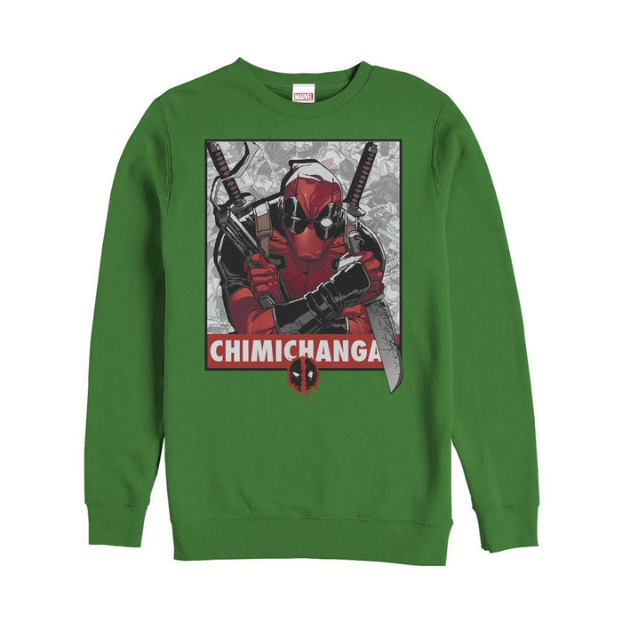 fifth sun Men's Marvel Deadpool Chimichangas Poster Sweatshirt