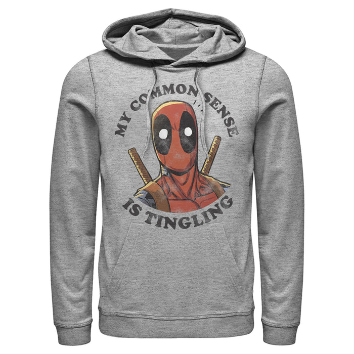 fifth sun Men's Marvel Deadpool Common Sense Pull Over Hoodie