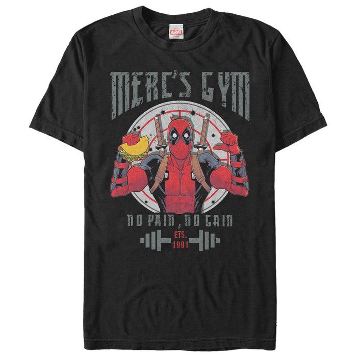 fifth sun Men's Marvel Deadpool Gym No Pain No Gain T-Shirt