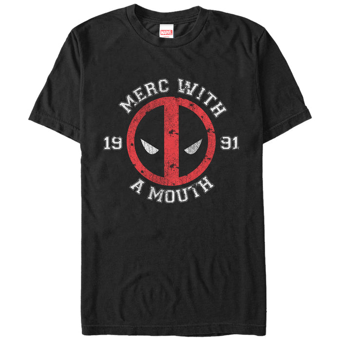 fifth sun Men's Marvel Deadpool Merc With Mouth T-Shirt