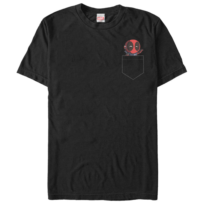 fifth sun Men's Marvel Deadpool Mini Pocket Friend T-Shirt
