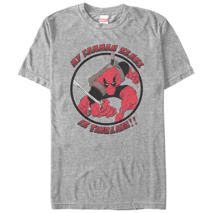 fifth sun Men's Marvel Deadpool My Common Sense is Tingling T-Shirt