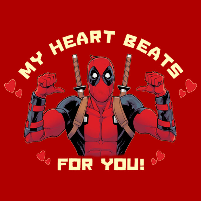 Fifth Sun Men's Marvel Deadpool My Heart Beats For You T-Shirt