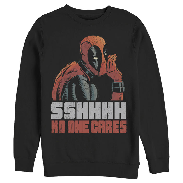 fifth sun Men's Marvel Deadpool No One Cares Sweatshirt
