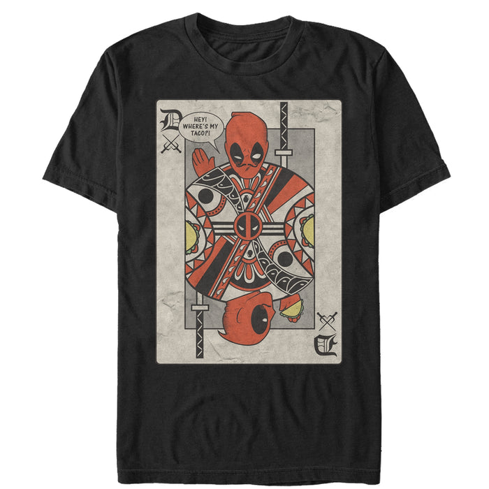 fifth sun Men's Marvel Deadpool Playing Card T-Shirt