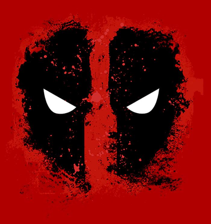 Fifth Sun Men's Marvel Deadpool Reverse Mask Splatter T-Shirt