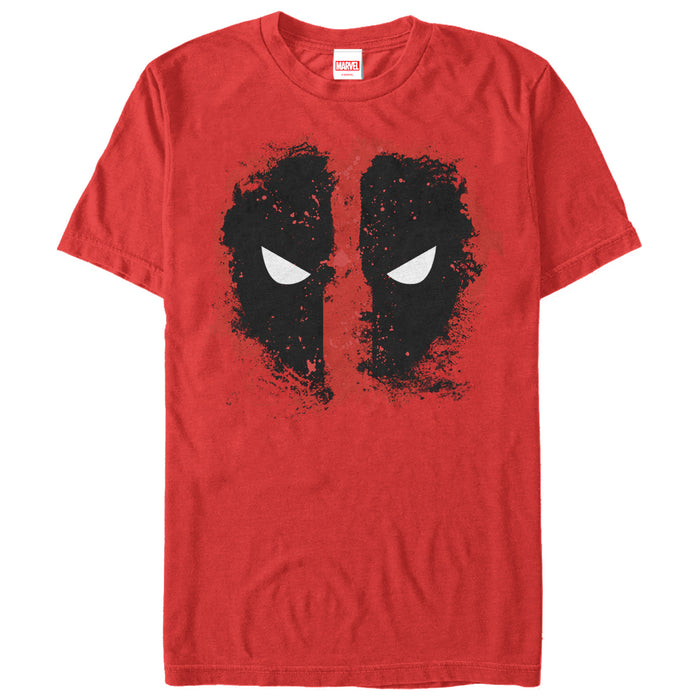 fifth sun Men's Marvel Deadpool Reverse Mask Splatter T-Shirt