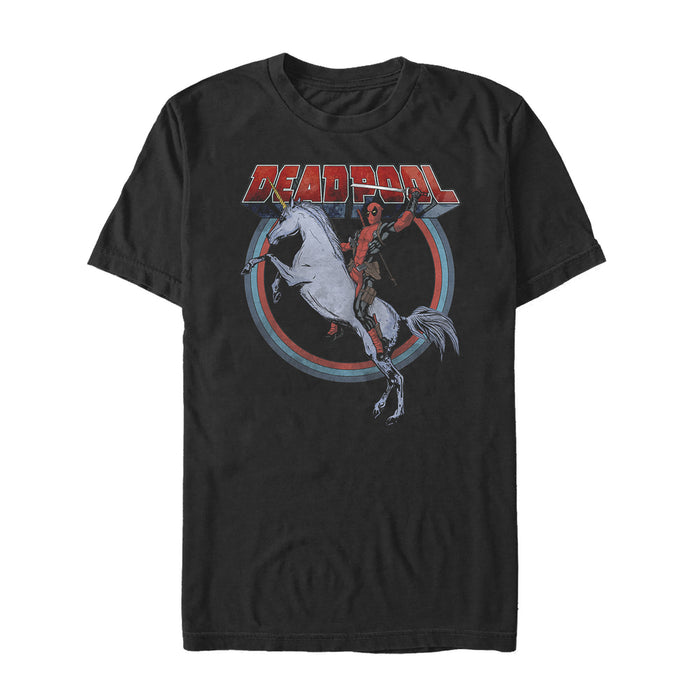 Fifth Sun Men's Marvel Deadpool Rides Unicorn T-Shirt