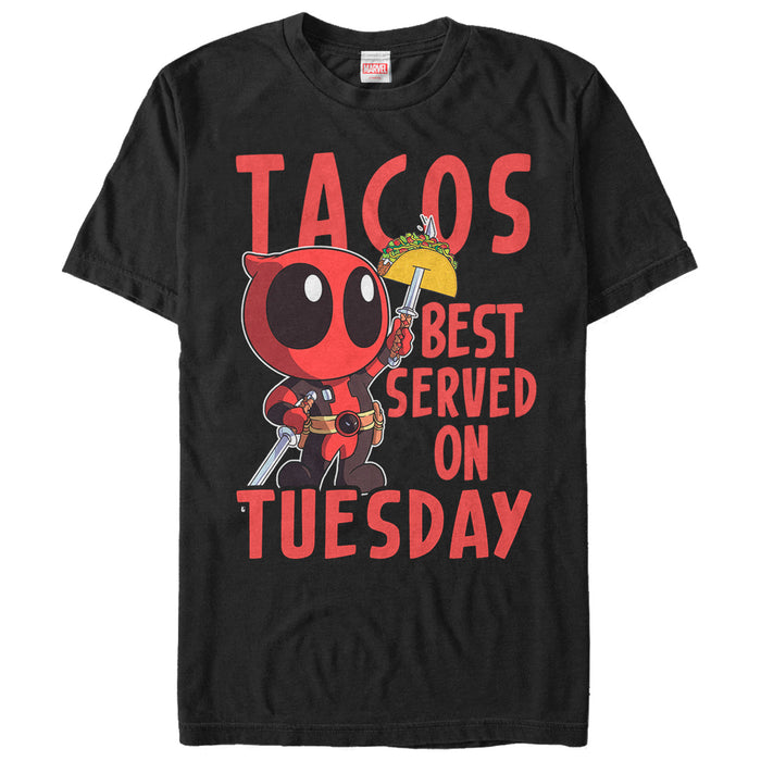 fifth sun Men's Marvel Deadpool Taco Tuesday T-Shirt