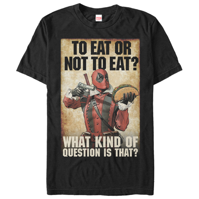 fifth sun Men's Marvel Deadpool To Eat or Not To Eat T-Shirt