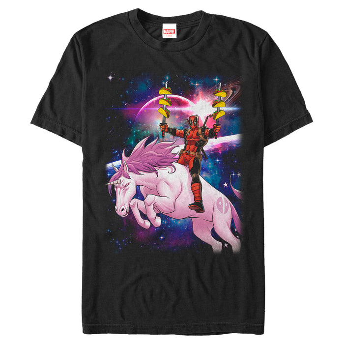 fifth sun Men's Marvel Deadpool Universe Taco Unicorn T-Shirt