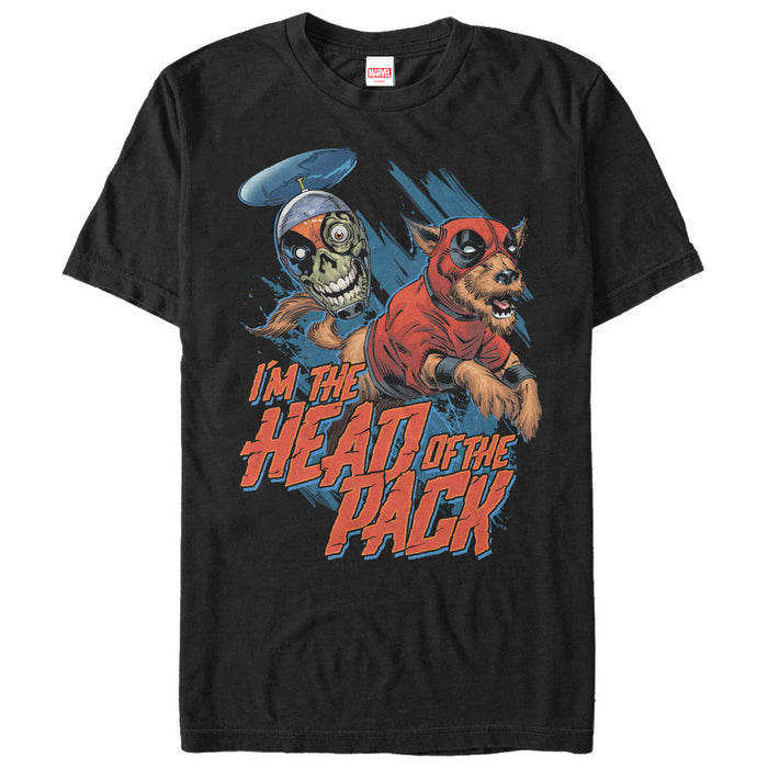 fifth sun Men's Marvel Dogpool Headpool Head of Pack T-Shirt
