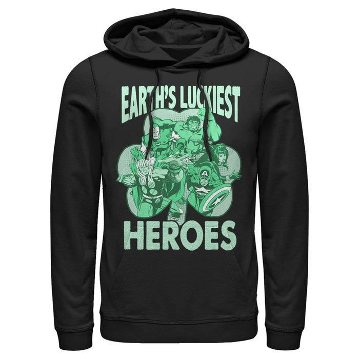 fifth sun Men's Marvel Earth's Luckiest Heroes St. Patrick's Pull Over Hoodie