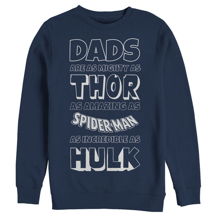 fifth sun Men's Marvel Father's Day Avengers Dad Traits Sweatshirt