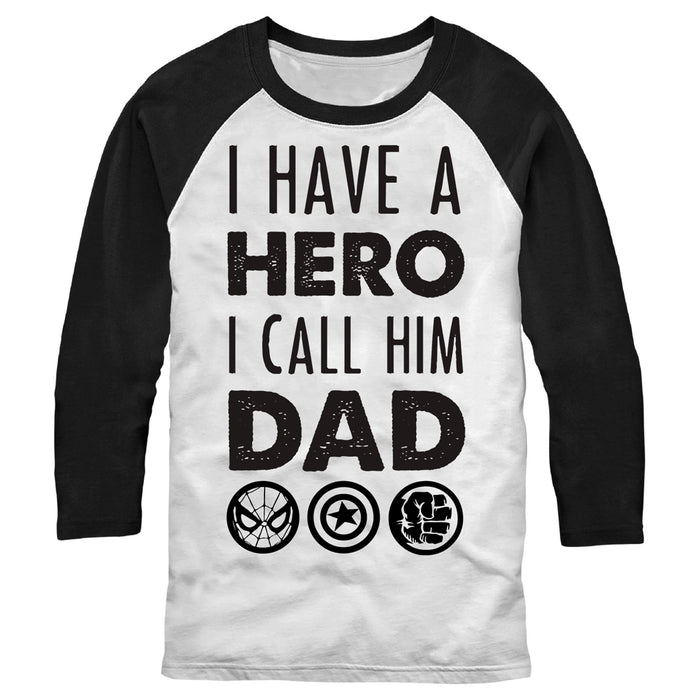 fifth sun Men's Marvel Father's Day Hero Dad Baseball Tee
