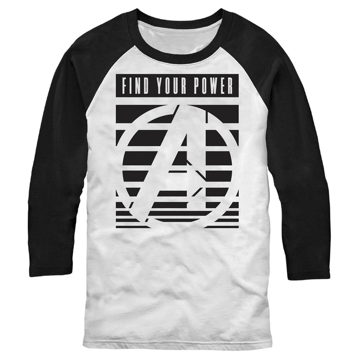 fifth sun Men's Marvel Find Your Power Logo Baseball Tee