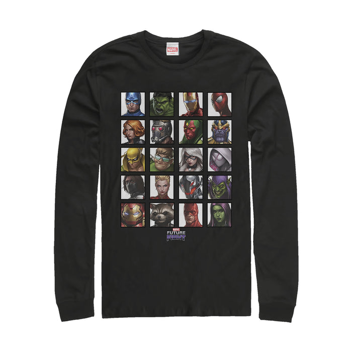 fifth sun Men's Marvel Future Fight Character Panel Long Sleeve Shirt
