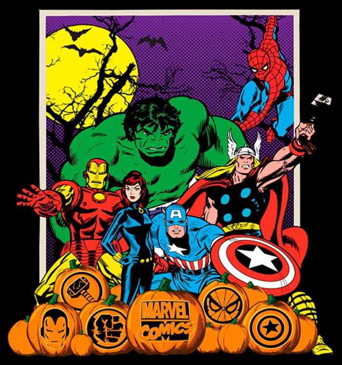 Fifth Sun Men's Marvel Halloween Avengers Scene Sweatshirt