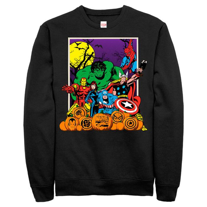 fifth sun Men's Marvel Halloween Avengers Scene Sweatshirt