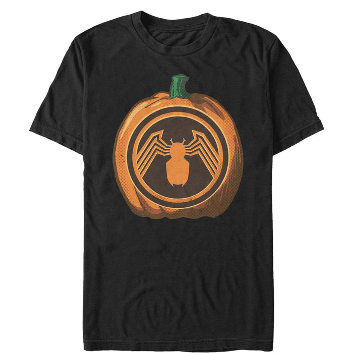 fifth sun Men's Marvel Halloween Venom Logo Pumpkin T-Shirt