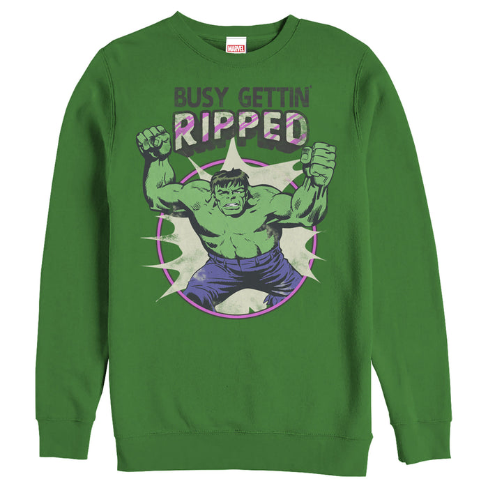 fifth sun Men's Marvel Hulk Getting Ripped Sweatshirt
