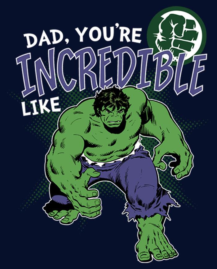Fifth Sun Men's Marvel Hulk Incredible Dad Father's Day Pull Over Hoodie