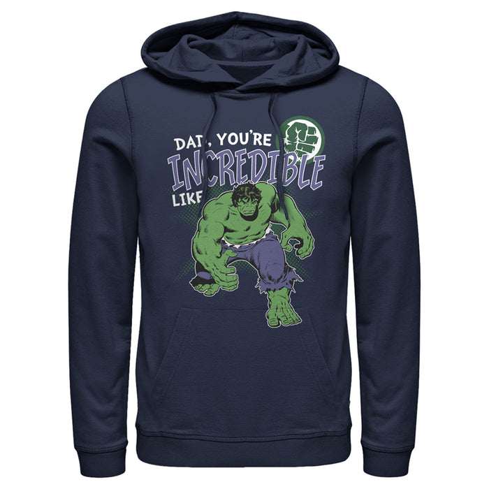 fifth sun Men's Marvel Hulk Incredible Dad Father's Day Pull Over Hoodie