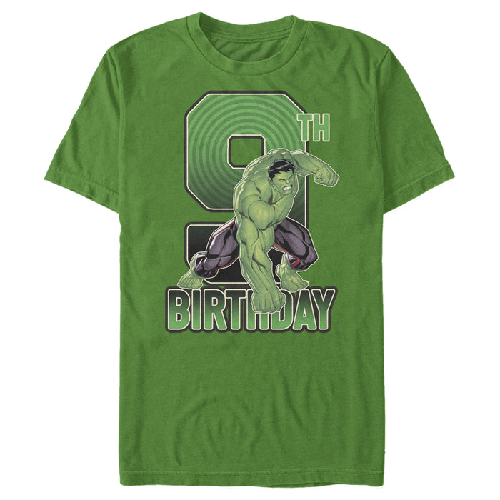 fifth sun Men's Marvel Hulk Smash 9th Birthday T-Shirt