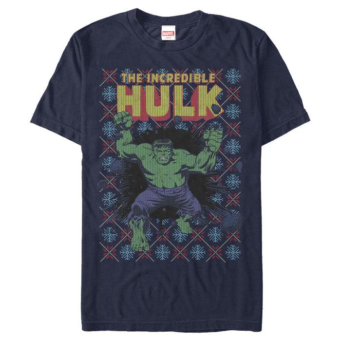 fifth sun Men's Marvel Hulk Smash Holiday Ugly Sweater T-Shirt