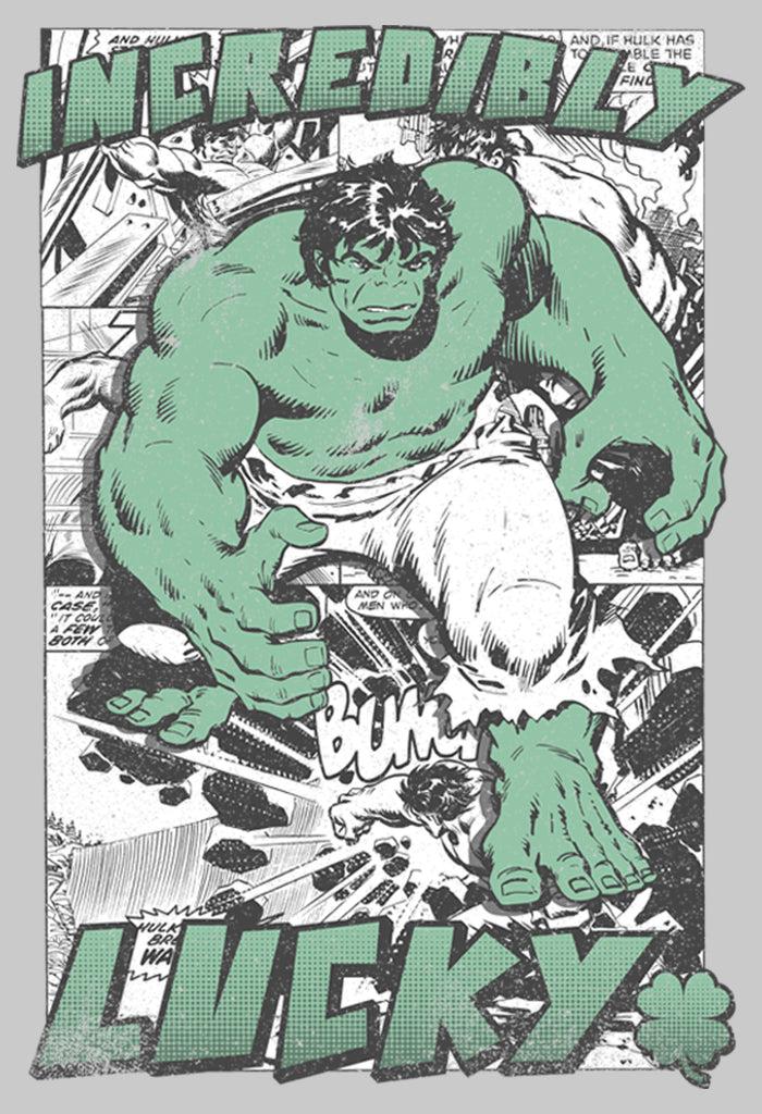 Fifth Sun Men's Marvel Hulk St. Patrick's Day Comic Incredibly Lucky Sweatshirt