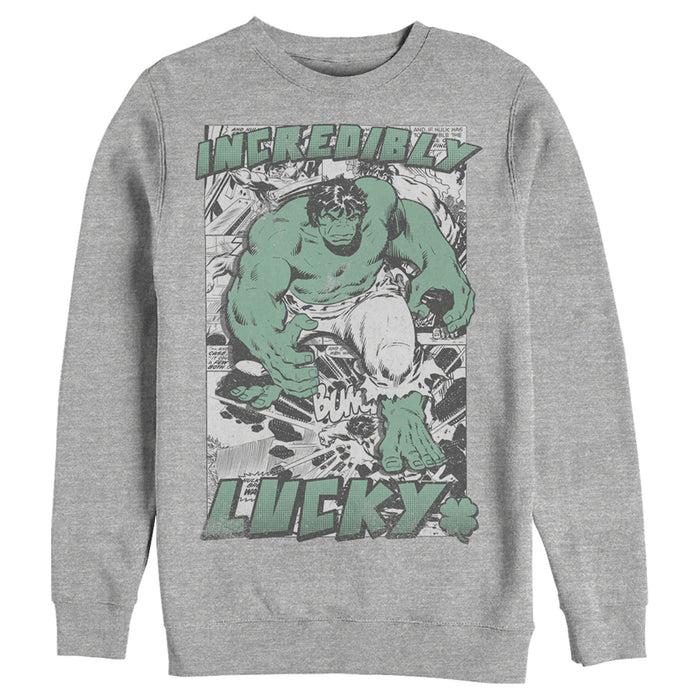 fifth sun Men's Marvel Hulk St. Patrick's Day Comic Incredibly Lucky Sweatshirt