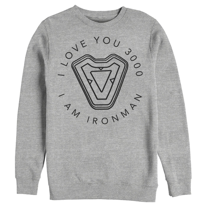Fifth Sun Men's Marvel I Am Iron Man Love 3000 Sweatshirt