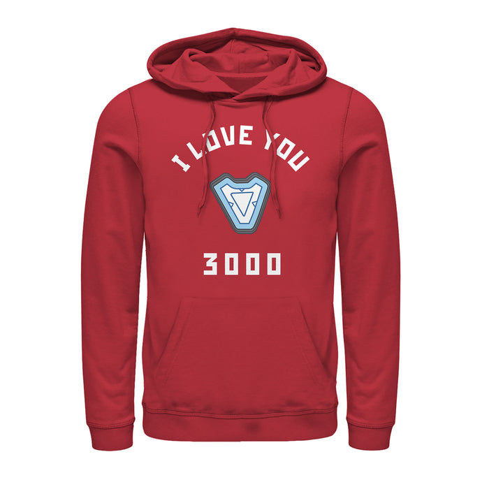 fifth sun Men's Marvel I Love You 3000 Iron Man Reactor Pull Over Hoodie