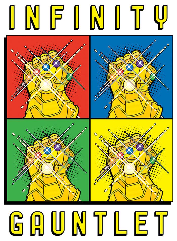 Fifth Sun Men's Marvel Infinity Gauntlet Retro Boxes Baseball Tee