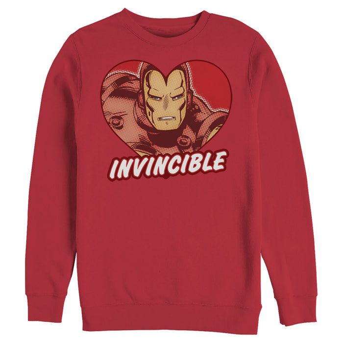fifth sun Men's Marvel Iron Man Invincible Valentine Heart Sweatshirt