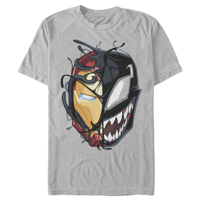 fifth sun Men's Marvel Iron Man Venom Mask Split T-Shirt