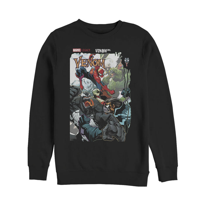 fifth sun Men's Marvel Legacy Venom vs Spider-Man Sweatshirt