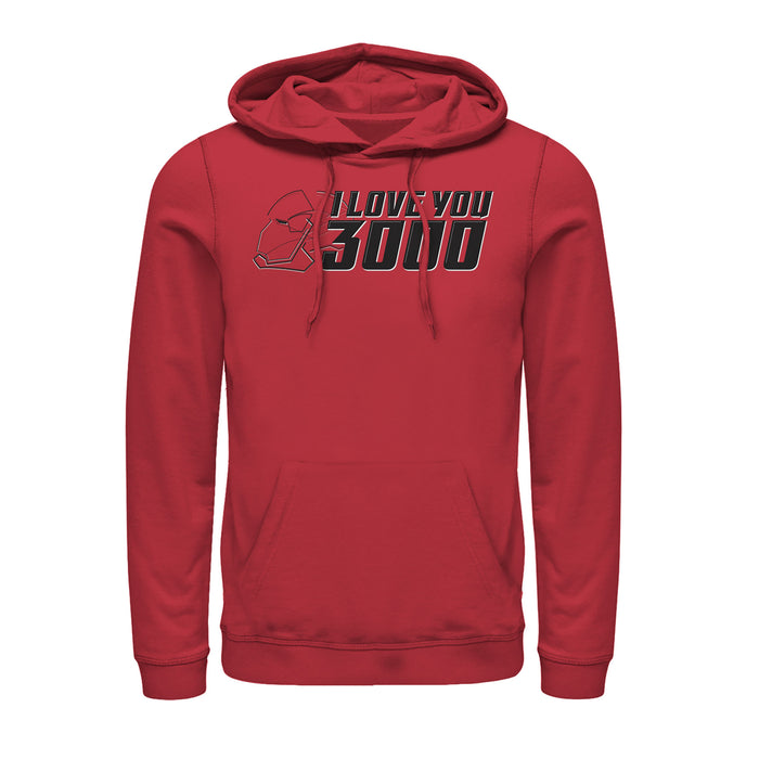 fifth sun Men's Marvel Love You 3000 Iron Man Helmet Pull Over Hoodie