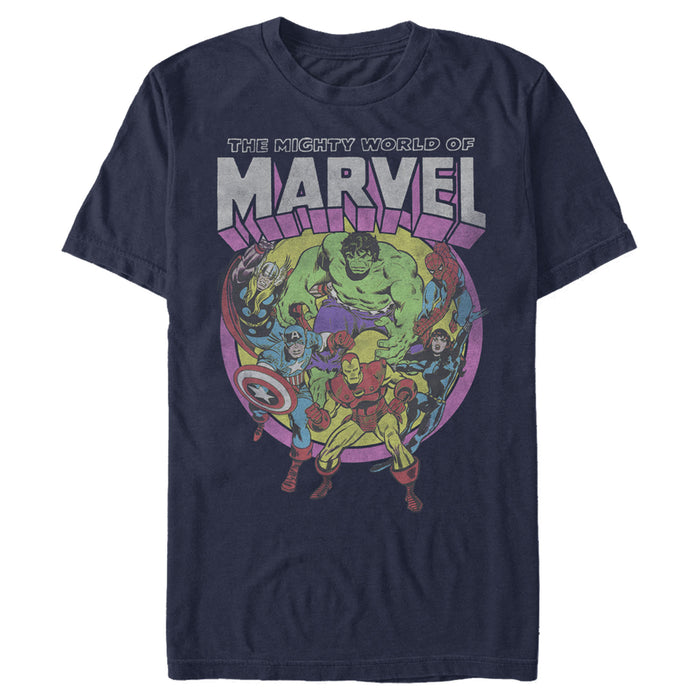 fifth sun Men's Marvel Mighty World of Avengers T-Shirt