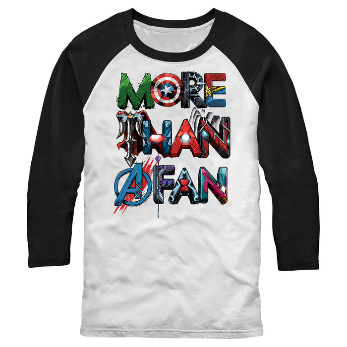 fifth sun Men's Marvel More Than a Fan Font Baseball Tee