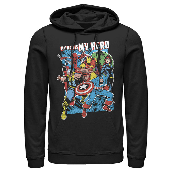 fifth sun Men's Marvel My Dad is My Hero Pull Over Hoodie
