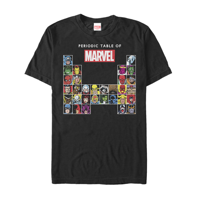 fifth sun Men's Marvel Periodic Table of Heroes T-Shirt